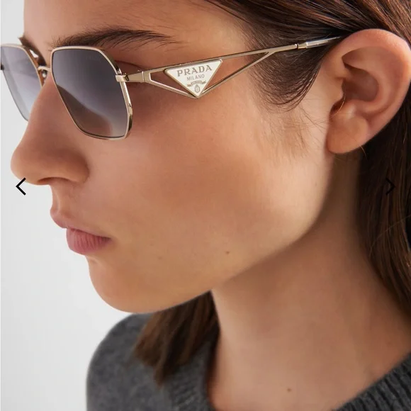 Prada Gold and Gray Sunglasses